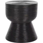 Heimdall Round Accent Table - ACC6503A - Distressed Black/Black - Safavieh