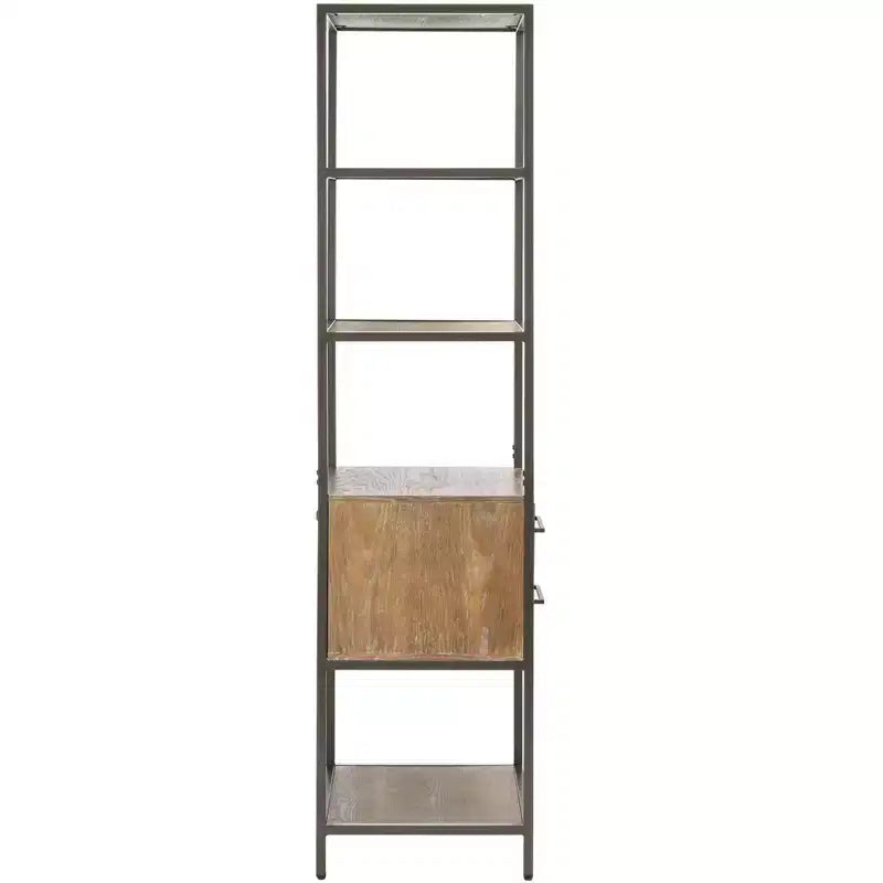 Jola Etagere a 5 Ripiani e 1 Cassetto - ETG6400 - Rovere Rustico/Canna di Fucile - Safavieh