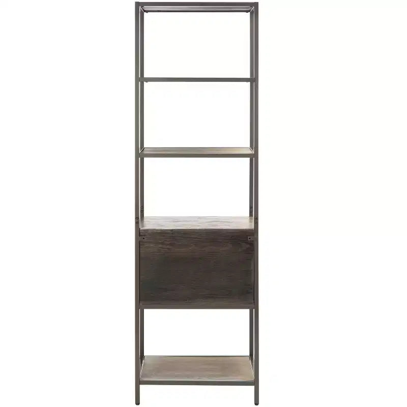 Jola Etagere a 5 Ripiani e 1 Cassetto - ETG6400 - Rovere Rustico/Canna di Fucile - Safavieh