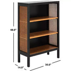 Libreria con 3 ripiani in legno Franz - ETG2104 - Nero/Naturale - Safavieh