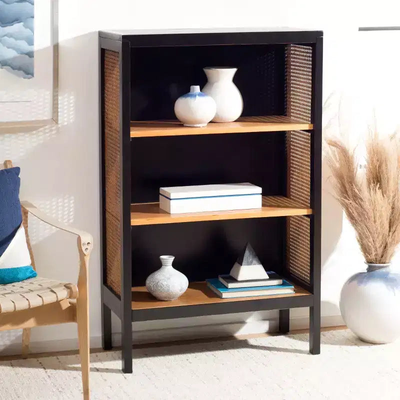 Libreria con 3 ripiani in legno Franz - ETG2104 - Nero/Naturale - Safavieh