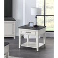 Tavolino da salotto con 1 cassetto Coastal Casual – Bianco antico e grigio, 61 cm (altezza)
