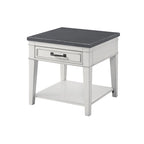 Tavolino da salotto con 1 cassetto Coastal Casual – Bianco antico e grigio, 61 cm (altezza)
