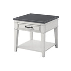 Tavolino da salotto con 1 cassetto Coastal Casual – Bianco antico e grigio, 61 cm (altezza)