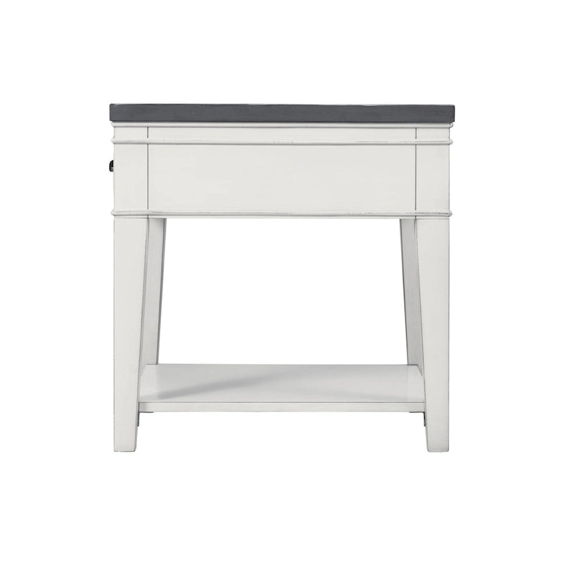 Tavolino da salotto con 1 cassetto Coastal Casual – Bianco antico e grigio, 61 cm (altezza)