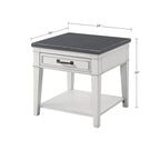 Tavolino da salotto con 1 cassetto Coastal Casual – Bianco antico e grigio, 61 cm (altezza)