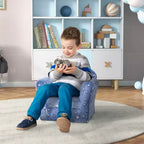 Divanetto per bambini Qaba, divanetto per bambini con stelle fluorescenti e struttura in legno, divanetto imbottito per bambini da 18 a 36 mesi