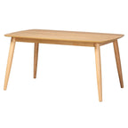Tavolo da pranzo Mid-Century Modern in legno di gomma – 6 posti, 150 cm L