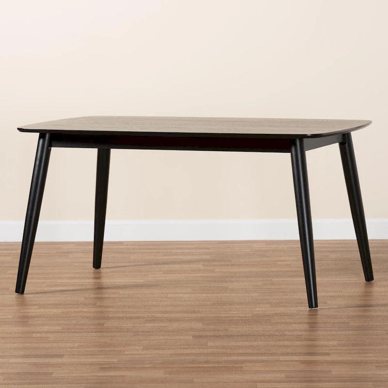 Tavolo da pranzo Mid-Century Modern in legno di gomma – 6 posti, 150 cm L