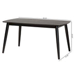 Tavolo da pranzo Mid-Century Modern in legno di gomma – 6 posti, 150 cm L