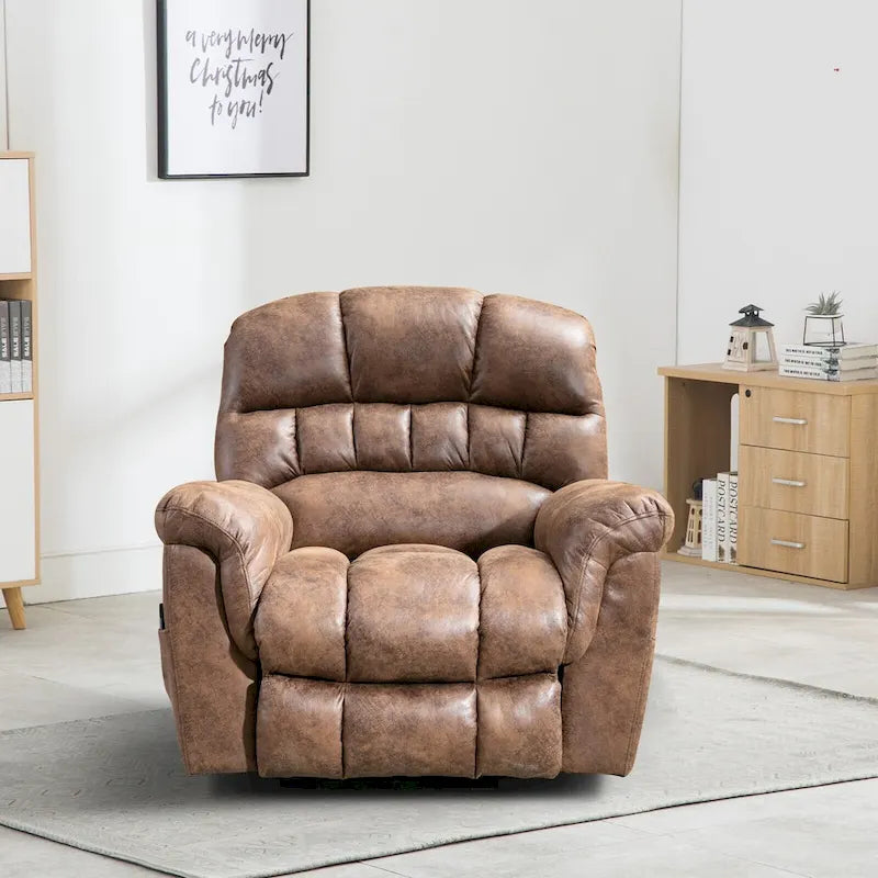 Poltrona reclinabile con sollevamento elettrico in microsuede, massaggio e riscaldamento