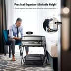 Costway Portavaligie Pieghevole con Scaffale, Porta Scarpe e Valigie, Supporto in Legno