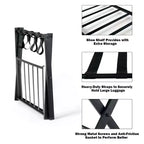 Costway Portavaligie Pieghevole con Scaffale, Porta Scarpe e Valigie, Supporto in Legno