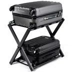 Costway Portavaligie Pieghevole con Scaffale, Porta Scarpe e Valigie, Supporto in Legno