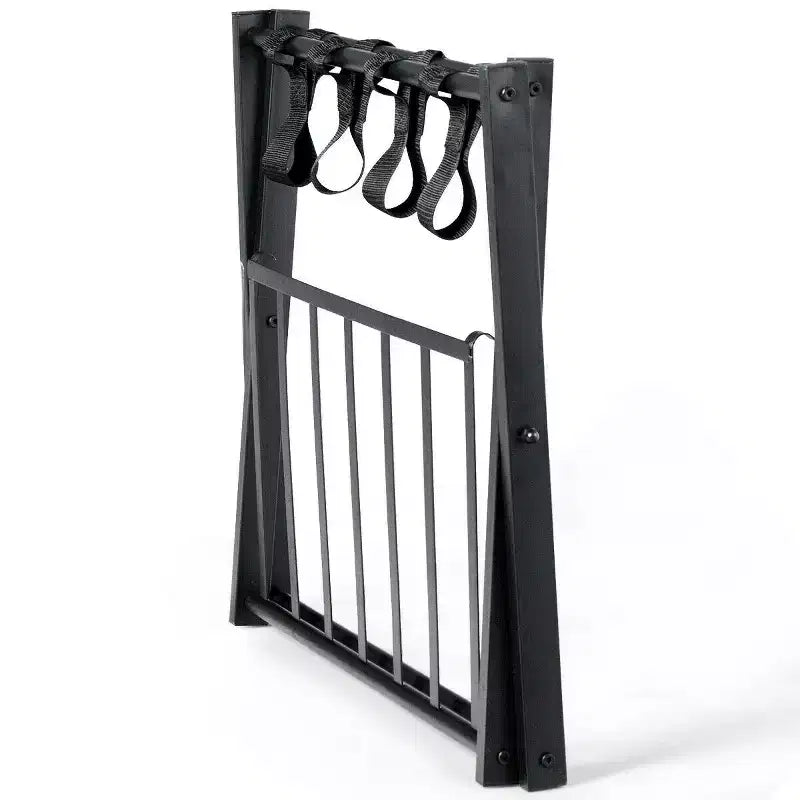 Costway Portavaligie Pieghevole con Scaffale, Porta Scarpe e Valigie, Supporto in Legno
