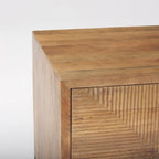 Tavolino d'appoggio con 2 cassetti in legno massello marrone chiaro e struttura in ferro nero – 22"L x 22"P x 26"H