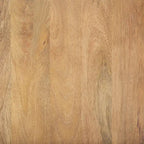 Tavolino d'appoggio con 2 cassetti in legno massello marrone chiaro e struttura in ferro nero – 22"L x 22"P x 26"H