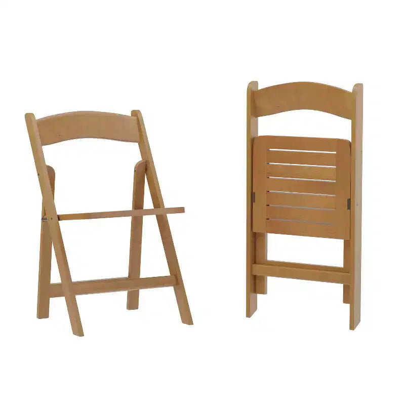 Set di 2 sedie da pranzo Merrick Lane in legno massello con design pieghevole e finitura elegante
