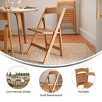 Set di 2 sedie da pranzo Merrick Lane in legno massello con design pieghevole e finitura elegante
