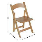 Set di 2 sedie da pranzo Merrick Lane in legno massello con design pieghevole e finitura elegante