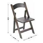 Set di 2 sedie da pranzo Merrick Lane in legno massello con design pieghevole e finitura elegante