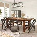 Set di 2 sedie da pranzo Merrick Lane in legno massello con design pieghevole e finitura elegante