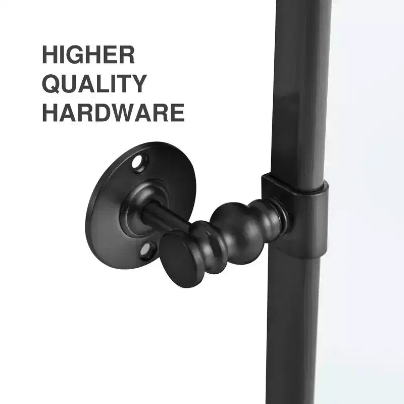 PexFix Specchio da parete ovale da bagno con cornice in metallo girevole, nero, set da 2