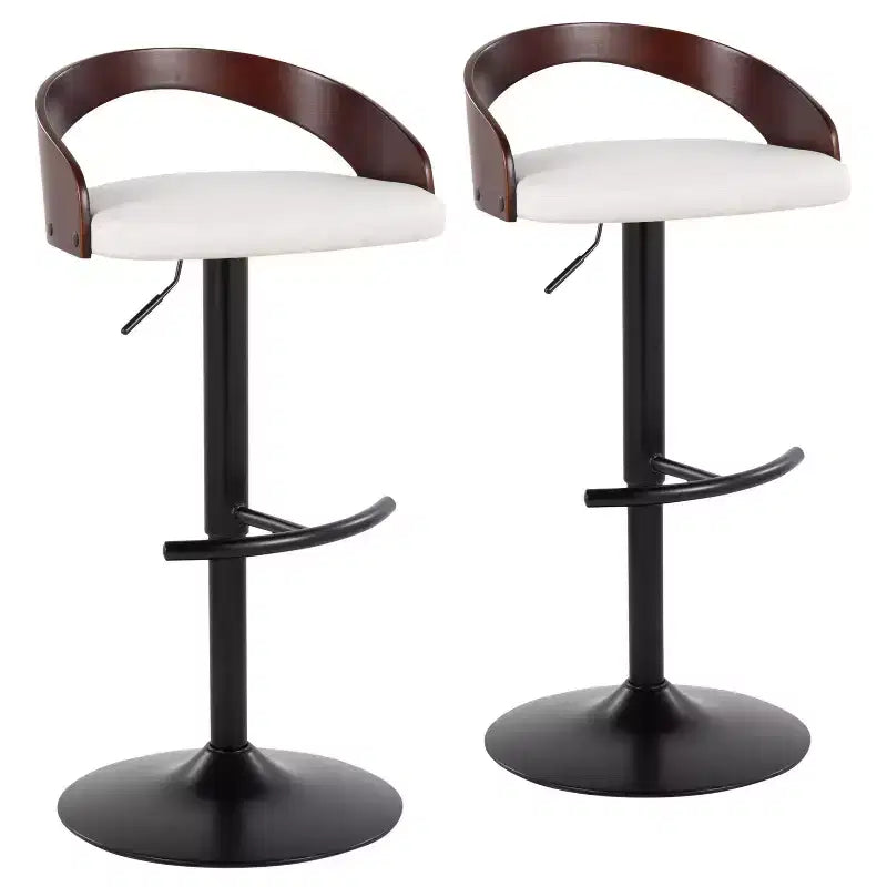 LumiSource Set of 2 Grotto Adjustable Swivel Barstools