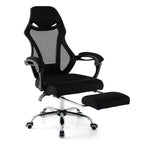 Sedia da ufficio ergonomica in rete Costway con poggiapiedi e schienale inclinabile e regolabile in altezza