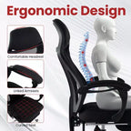 Sedia da ufficio ergonomica in rete Costway con poggiapiedi e schienale inclinabile e regolabile in altezza