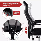 Sedia da ufficio ergonomica in rete Costway con poggiapiedi e schienale inclinabile e regolabile in altezza