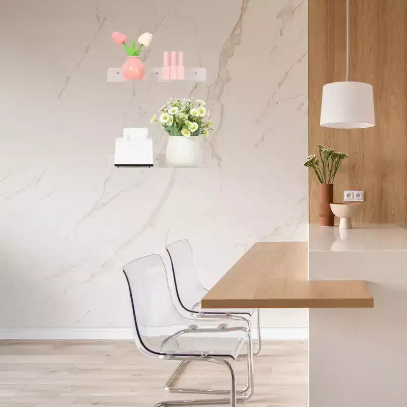 Unique Bargains Mensola da Bagno Galleggiante in Acrilico Impermeabile 30 x 9,9 x 5 cm