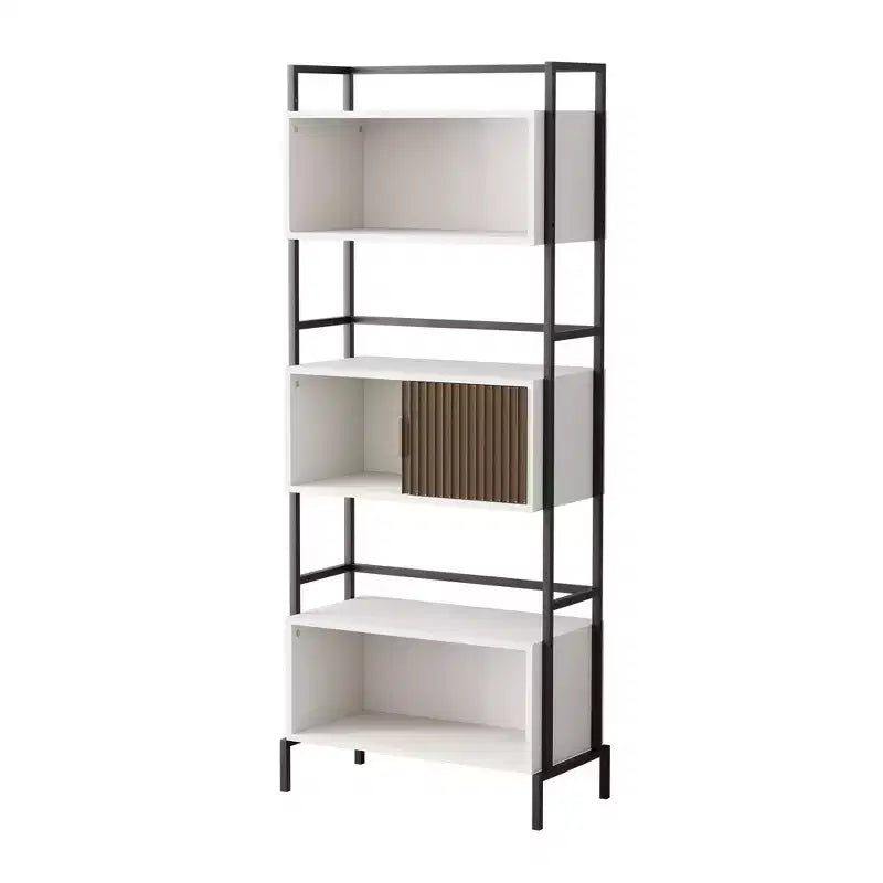 Hyleory Libreria a Tre Ante, Mobile Contenitore Verticale, Armadietto Decorativo