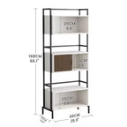 Hyleory Libreria a Tre Ante, Mobile Contenitore Verticale, Armadietto Decorativo