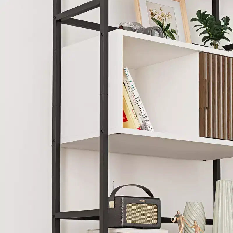 Hyleory Libreria a Tre Ante, Mobile Contenitore Verticale, Armadietto Decorativo