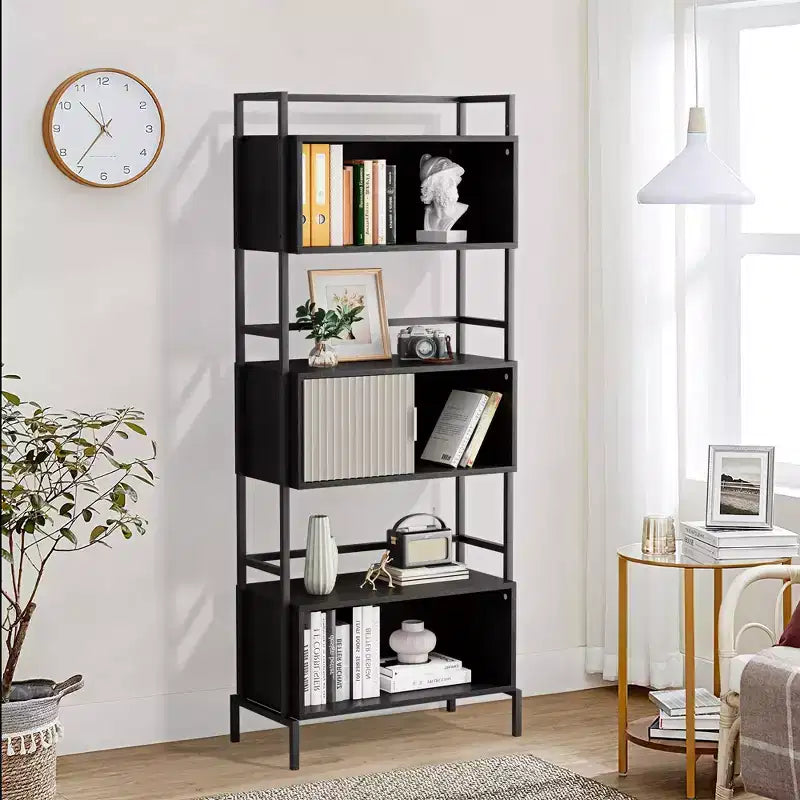 Hyleory Libreria a Tre Ante, Mobile Contenitore Verticale, Armadietto Decorativo