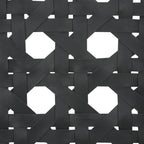 Poltrona d'Appoggio in Pelle Intrecciata e Legno Massiccio (Completamente Assemblata) – 63,5 cm L x 56 cm P x 56 cm H
