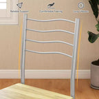 Costway Set 5 Pezzi Tavolo da Pranzo Cucina in Legno e Metallo con 4 Sedie Noce/Naturale