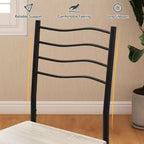 Costway Set 5 Pezzi Tavolo da Pranzo Cucina in Legno e Metallo con 4 Sedie Noce/Naturale