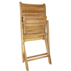 Sedia Pieghevole da Esterno per Patio in Teak Nordico Naturale - Beige