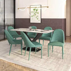 LeisureMod Seville Collection Sedie da pranzo set da 2 con sedili in pelle imbottiti e gambe in metallo, sedute moderne per cucina, bar, ristorante