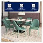 LeisureMod Seville Collection Sedie da pranzo set da 2 con sedili in pelle imbottiti e gambe in metallo, sedute moderne per cucina, bar, ristorante