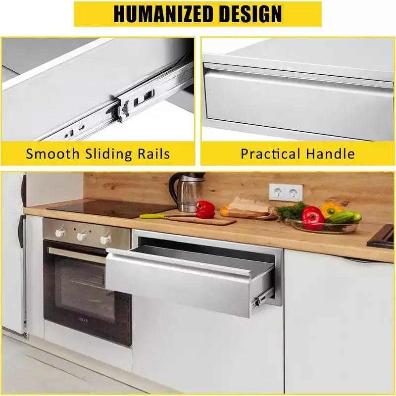 Cucina da esterno a isola con cassetto singolo in acciaio inox, 30x23x10 pollici, con sfiato, per barbecue