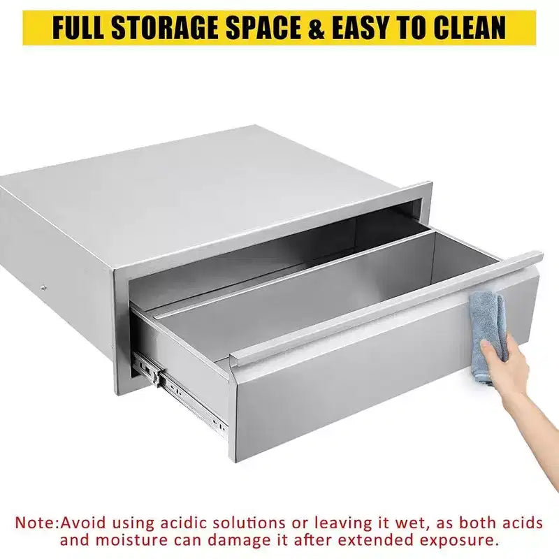 Cucina da esterno a isola con cassetto singolo in acciaio inox, 30x23x10 pollici, con sfiato, per barbecue