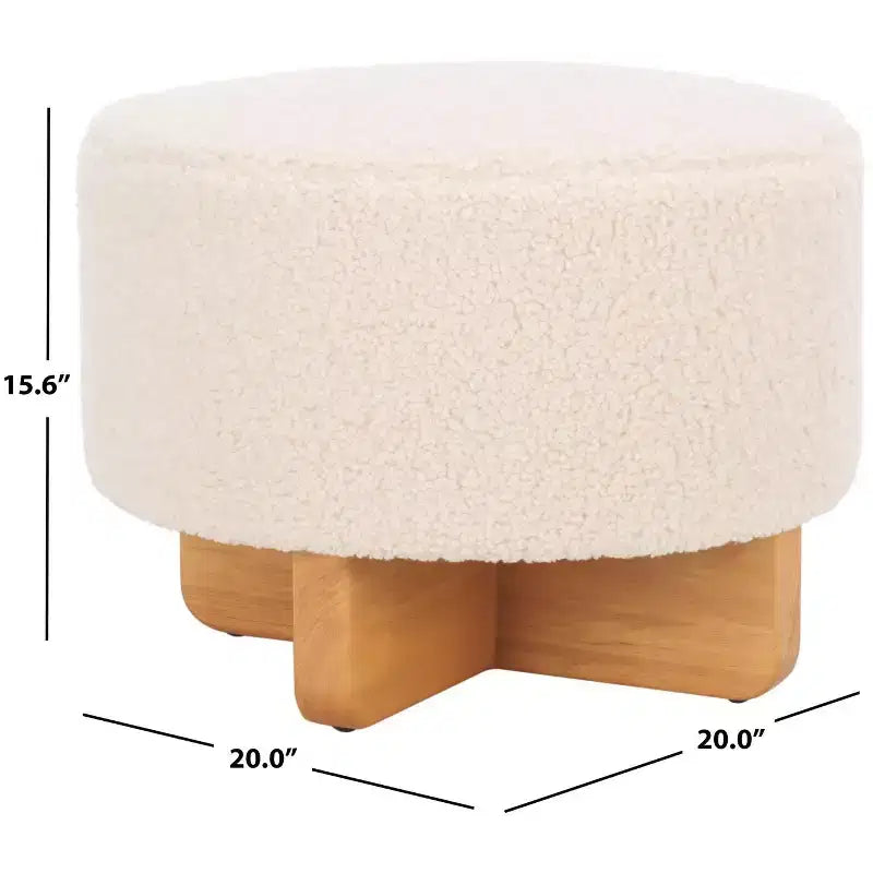Pouff rotondo in finto montone Riah - OTT4503 - Safavieh