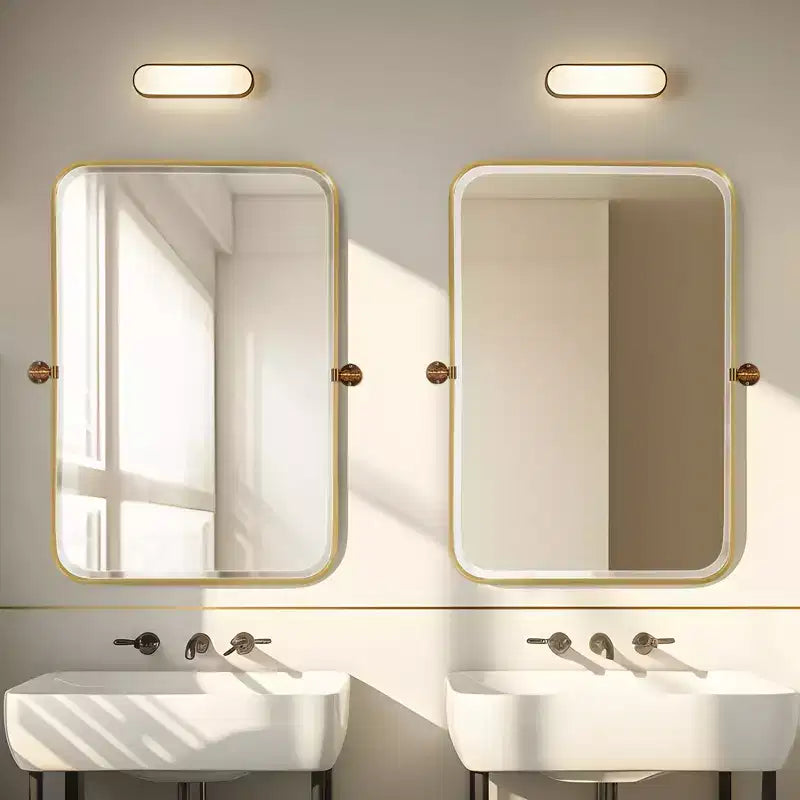 Neutypechic Specchio da Parete Decorativo Rettangolare con Cornice in Metallo e Angoli Arrotondati (Set da 2)