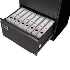 Cassettiera Portadocumenti Laterale a 3 Cassetti, Mobile Classificatore in Metallo con Serratura per Documenti Legali/Letterali/A4/F4, Mobile Archivio con Funzione Anti-ribaltamento