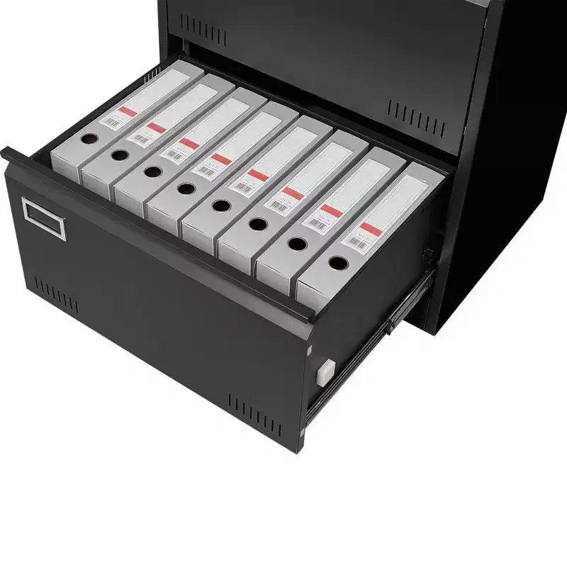 Cassettiera Portadocumenti Laterale a 3 Cassetti, Mobile Classificatore in Metallo con Serratura per Documenti Legali/Letterali/A4/F4, Mobile Archivio con Funzione Anti-ribaltamento