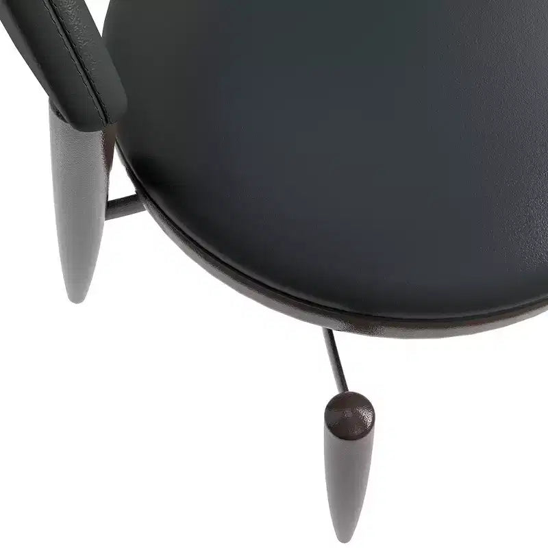 Sedia da pranzo moderna LeisureMod Venice in pelle, sedia laterale accentata imbottita con schienale aperto, con gambe in metallo, sedia da pranzo senza montaggio, set da 4