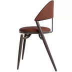 Sedia da pranzo moderna LeisureMod Venice in pelle, sedia laterale accentata imbottita con schienale aperto, con gambe in metallo, sedia da pranzo senza montaggio, set da 4